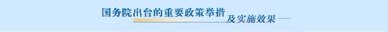 重要政策舉措及實施效果
